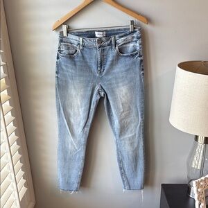 Pistola‎ Light Wash High Rise Straight Ankle Raw Hem Jeans